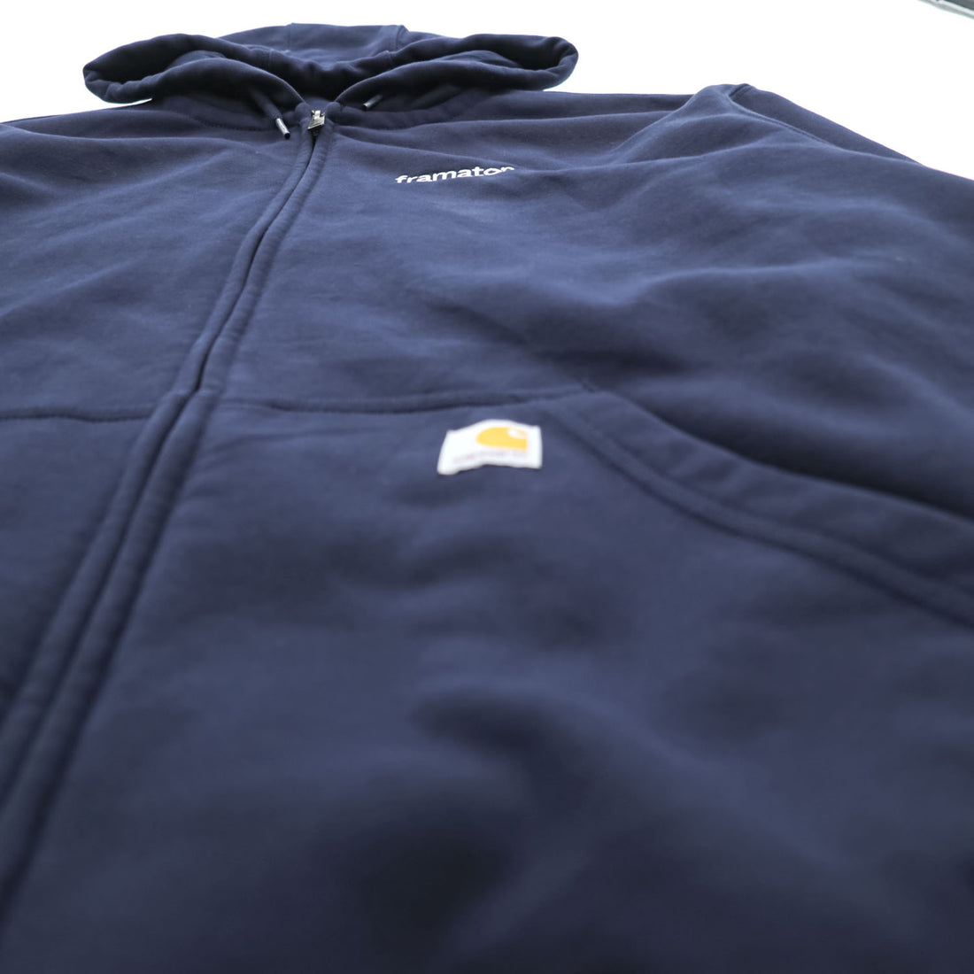carhartt ルーズフィット ジップパーカー XL ネイビー LOOSE FIT フロントポケット RAIN DEFENDER 企業ロゴ TS0614
