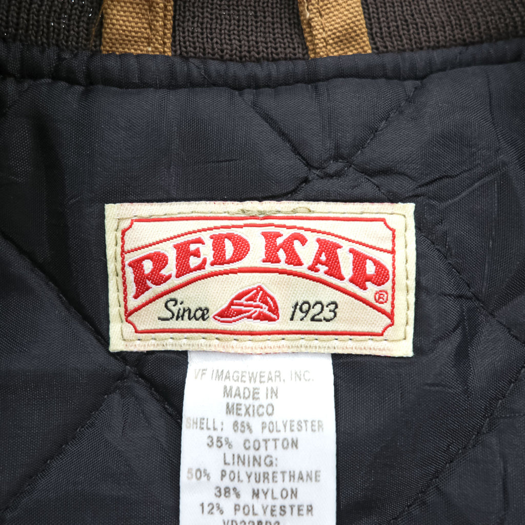 RED KAP ダック ワークベスト 中綿 キルティングベスト M ブラウン キャメル キャンバス スナップボタン