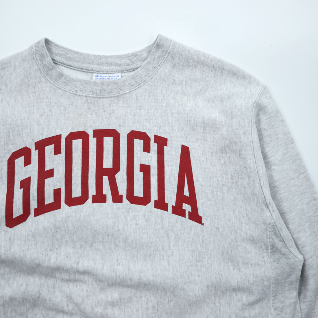 Champion Reverse Weave Sweatshirt, Size XL, Grey, GEORGIA College Arch Logo, Blue Tag, Reissue