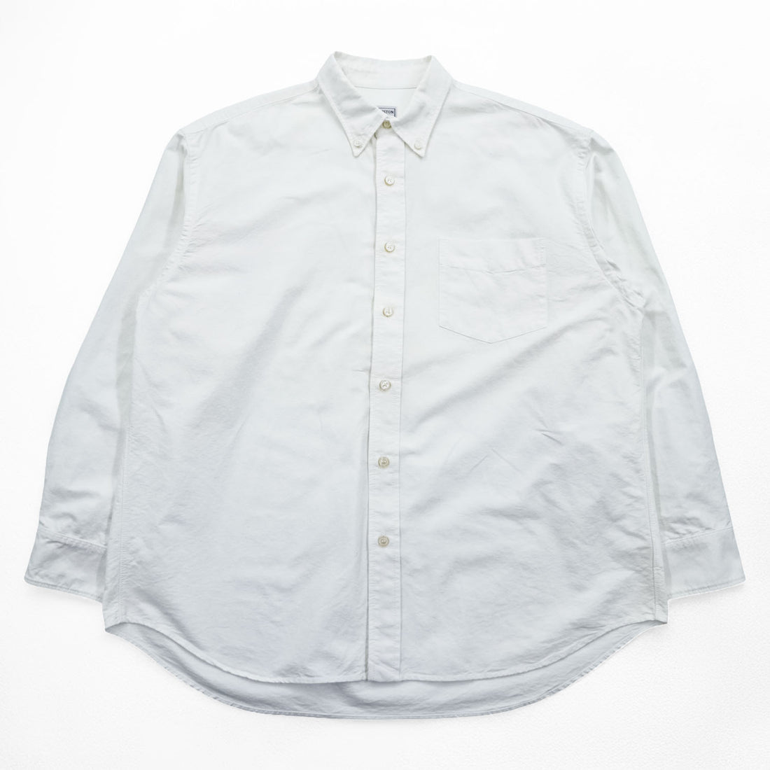 HOUSTON Long-Sleeve Oxford Button-Down Shirt, Size XL, White, Relaxed Fit, 41066