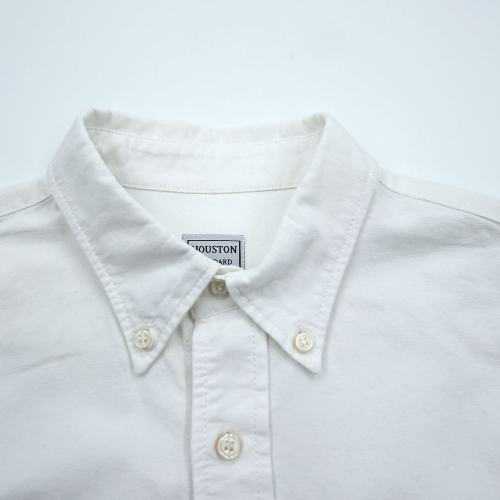 HOUSTON Long-Sleeve Oxford Button-Down Shirt, Size XL, White, Relaxed Fit, 41066