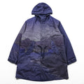 Desigual Mod Parka M Indigo Blue Patterned Drawstring Detachable Liner Landscape Ukiyo-e 23SMEW03