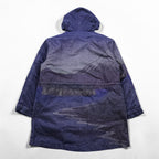 Desigual Mod Parka M Indigo Blue Patterned Drawstring Detachable Liner Landscape Ukiyo-e 23SMEW03