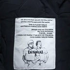 Desigual Mod Parka M Indigo Blue Patterned Drawstring Detachable Liner Landscape Ukiyo-e 23SMEW03