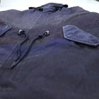 Desigual Mod Parka M Indigo Blue Patterned Drawstring Detachable Liner Landscape Ukiyo-e 23SMEW03