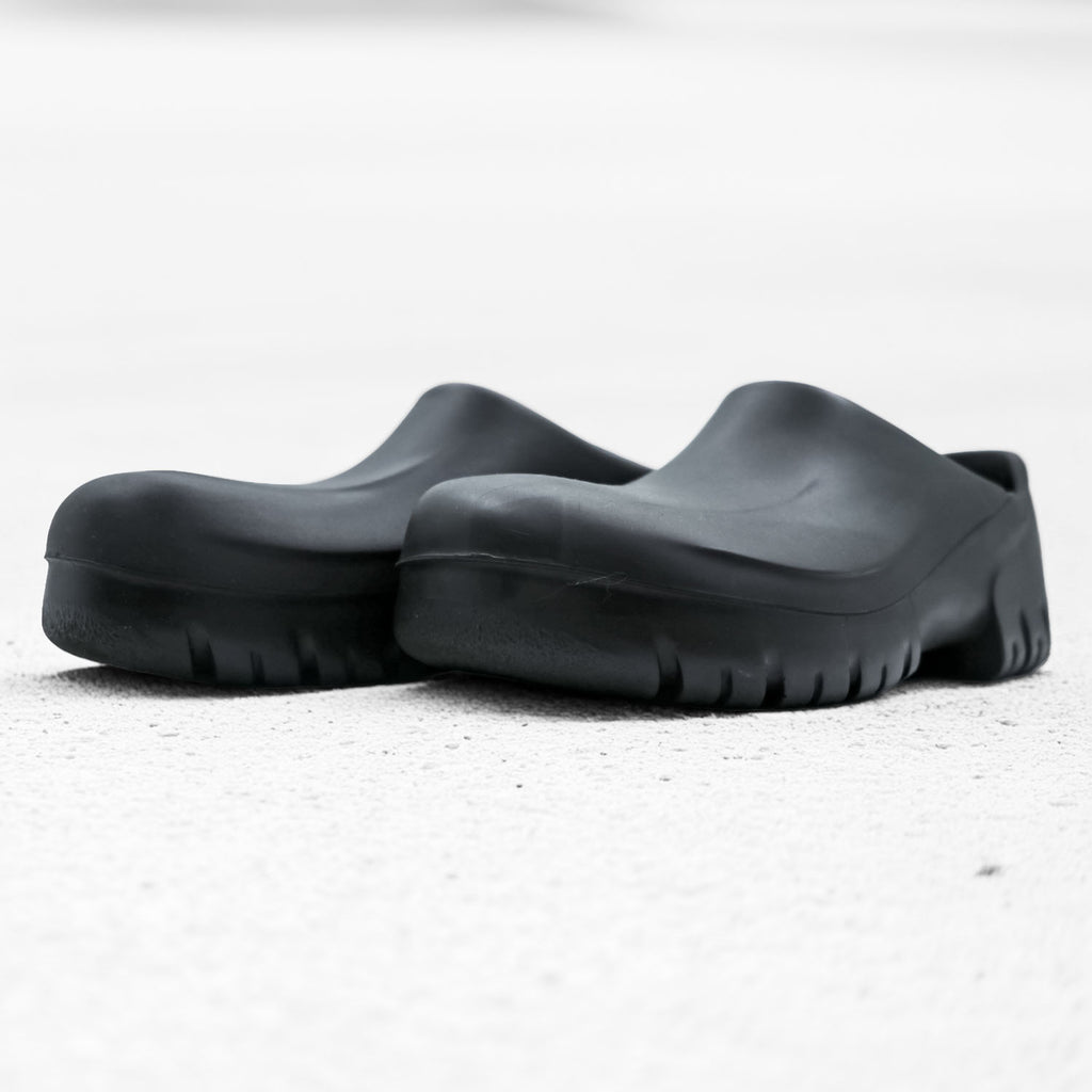 BIRKENSTOCK PU Clog Sandals US9 Black A630 Germany-Made