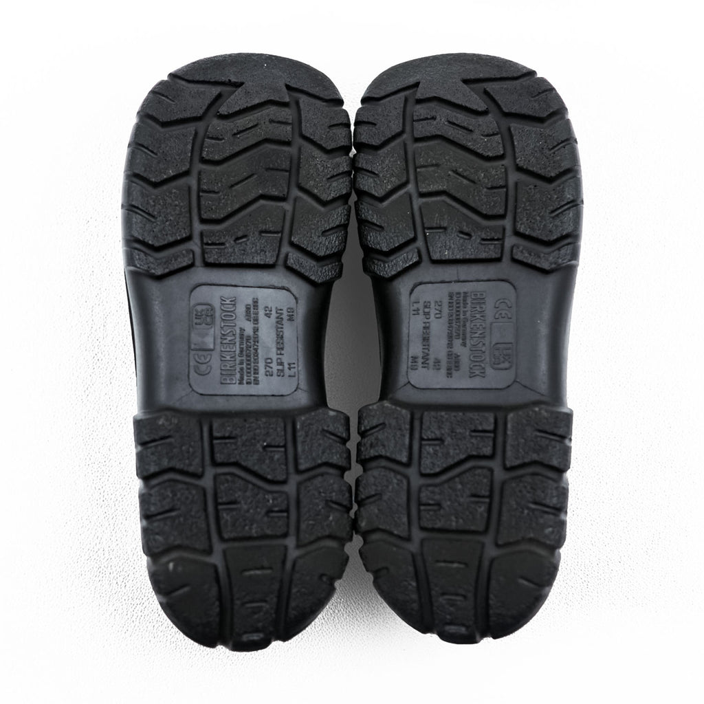 BIRKENSTOCK PU Clog Sandals US9 Black A630 Germany-Made