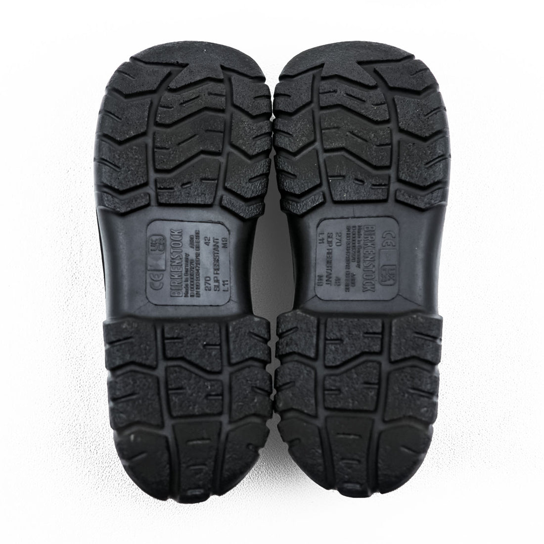 BIRKENSTOCK PU Clog Sandals US9 Black A630 Germany-Made