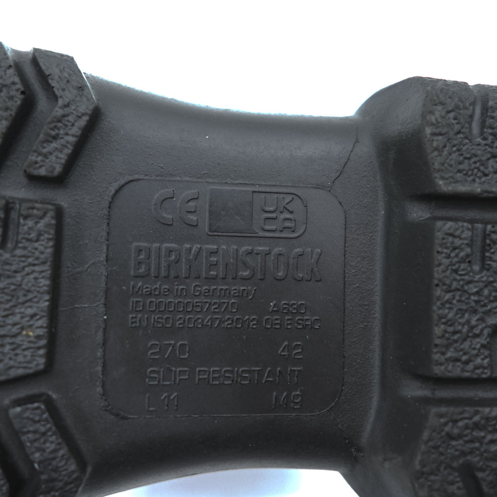 BIRKENSTOCK PU Clog Sandals US9 Black A630 Germany-Made