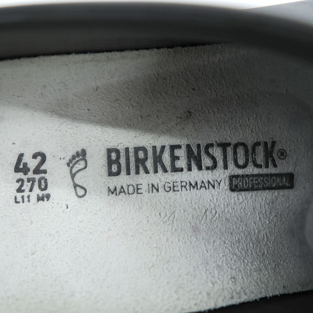 BIRKENSTOCK PU Clog Sandals US9 Black A630 Germany-Made