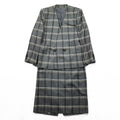 Burberrys Vintage Women’s Plaid Skirt Suit Set Gray Windowpane Double Button Jacket