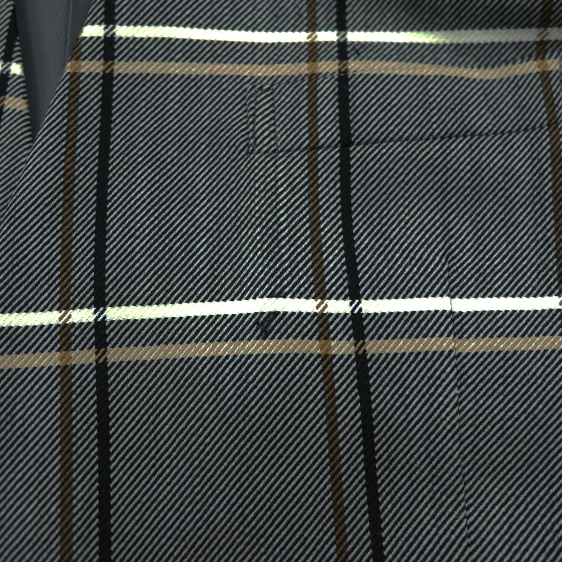 Burberrys Vintage Women’s Plaid Skirt Suit Set Gray Windowpane Double Button Jacket