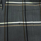 Burberrys Vintage Women’s Plaid Skirt Suit Set Gray Windowpane Double Button Jacket