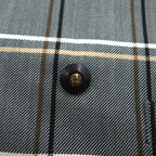 Burberrys Vintage Women’s Plaid Skirt Suit Set Gray Windowpane Double Button Jacket