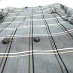 Burberrys Vintage Women’s Plaid Skirt Suit Set Gray Windowpane Double Button Jacket