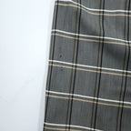 Burberrys Vintage Women’s Plaid Skirt Suit Set Gray Windowpane Double Button Jacket