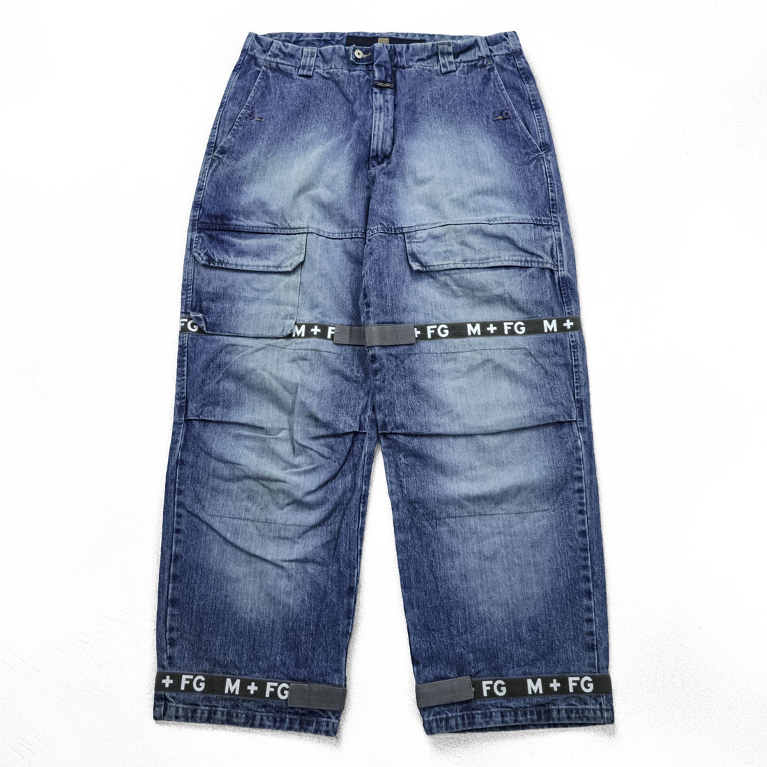 MARITHE + FRANCOIS GIRBAUD 90年代 ヴィンテージ シャトル デニムパンツ ジーンズ XL インディゴ  テープ ワイド バギー カーゴ ビッグサイズ