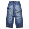MARITHE + FRANCOIS GIRBAUD 90s Vintage Shuttle Pants Denim Jeans XL and up Blue