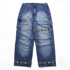MARITHE + FRANCOIS GIRBAUD 90s Vintage Shuttle Pants Denim Jeans XL and up Blue