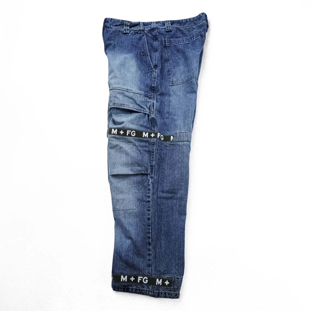 MARITHE + FRANCOIS GIRBAUD 90s Vintage Shuttle Pants Denim Jeans XL and up Blue