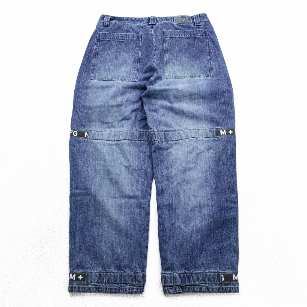 MARITHE + FRANCOIS GIRBAUD 90s Vintage Shuttle Pants Denim Jeans XL and up Blue