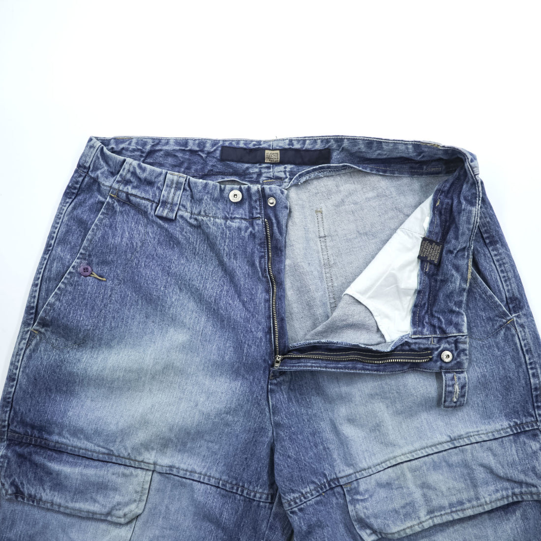 MARITHE + FRANCOIS GIRBAUD 90s Vintage Shuttle Pants Denim Jeans XL and up Blue