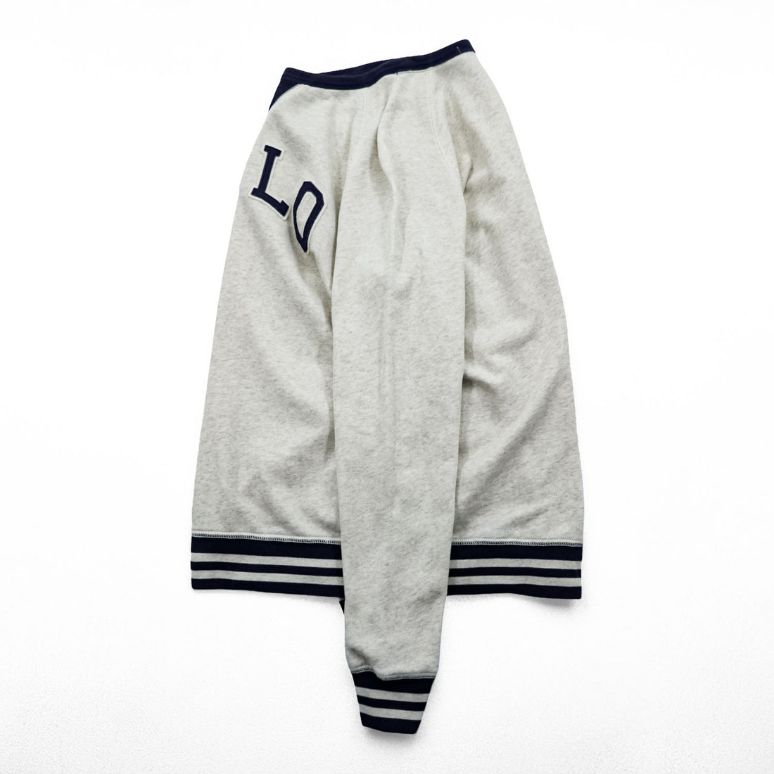 Polo Ralph Lauren 前V ガゼット スウェット トレーナー L ベージュ アーチロゴ リブライン