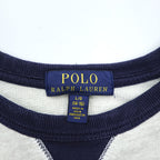 Polo Ralph Lauren 前V ガゼット スウェット トレーナー L ベージュ アーチロゴ リブライン