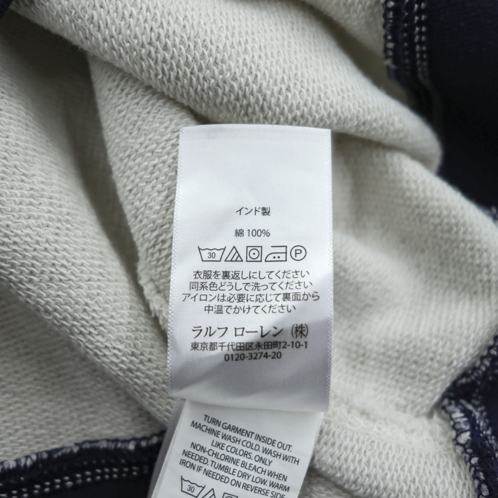 Polo Ralph Lauren 前V ガゼット スウェット トレーナー L ベージュ アーチロゴ リブライン
