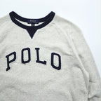 Polo Ralph Lauren 前V ガゼット スウェット トレーナー L ベージュ アーチロゴ リブライン
