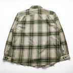 Carhartt LOOSE FIT Long Sleeve Flannel Work Shirt Checked Green, Beige L TW4451