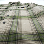 Carhartt LOOSE FIT Long Sleeve Flannel Work Shirt Checked Green, Beige L TW4451