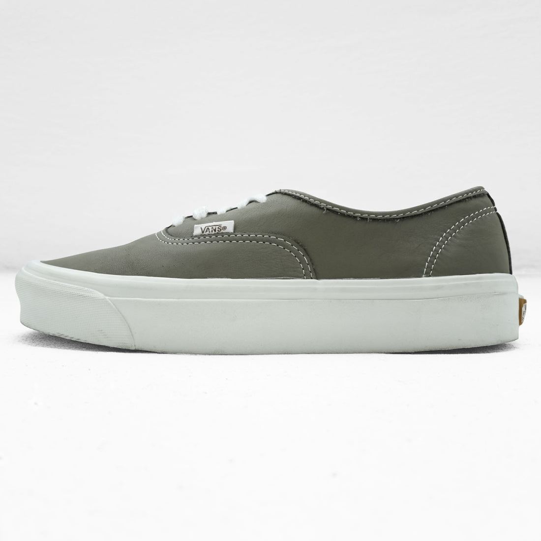 VANS AUTHENTIC E LTR Grained Leather Low-Cut Sneakers Gray US9