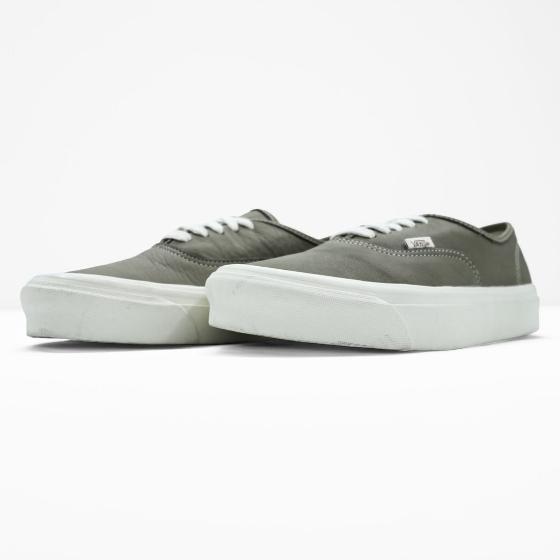 VANS AUTHENTIC E LTR Grained Leather Low-Cut Sneakers Gray US9