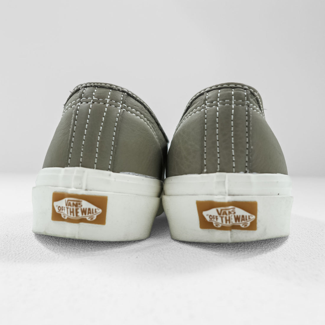 VANS AUTHENTIC E LTR Grained Leather Low-Cut Sneakers Gray US9