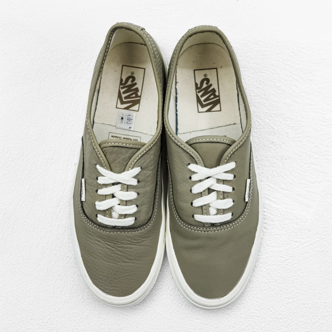 VANS AUTHENTIC E LTR Grained Leather Low-Cut Sneakers Gray US9
