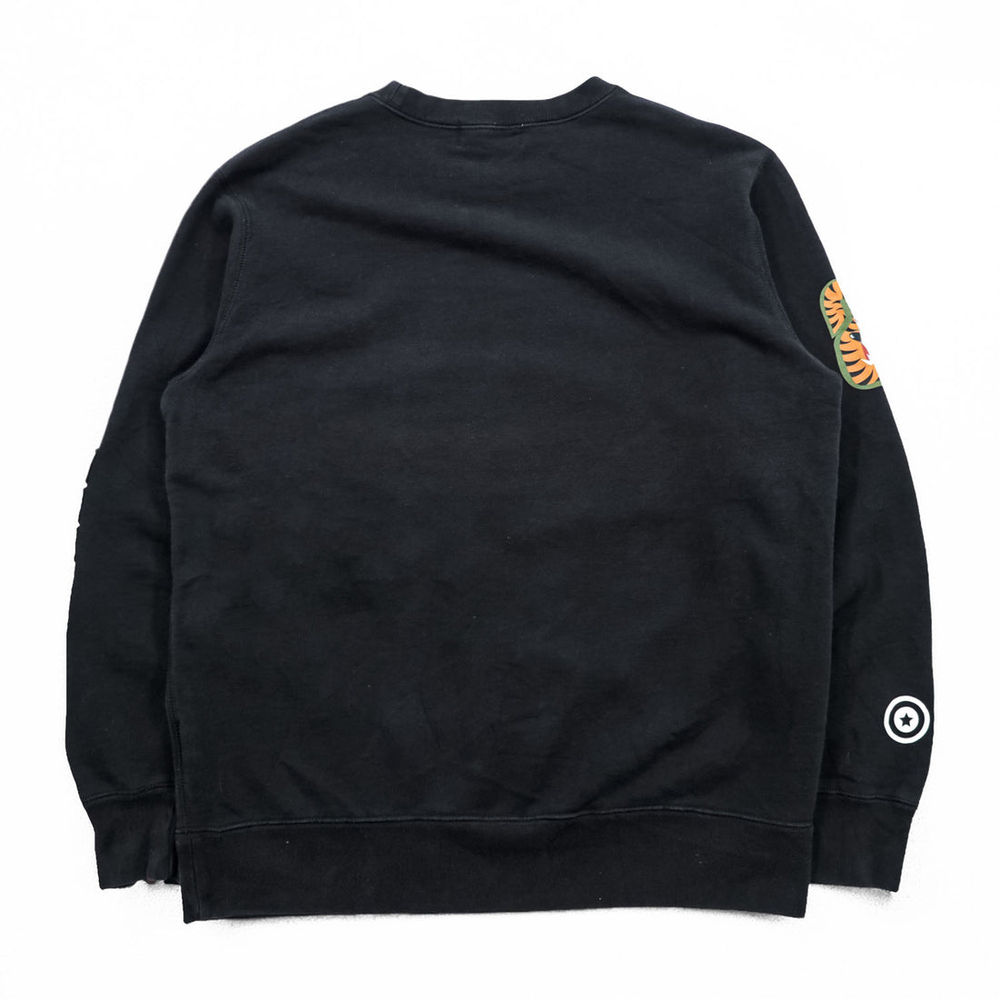 A BATHING APE 日本製 シャーク スウェット トレーナー L ブラック WGM パイルワッペン クルーネック 001ZPC201019X