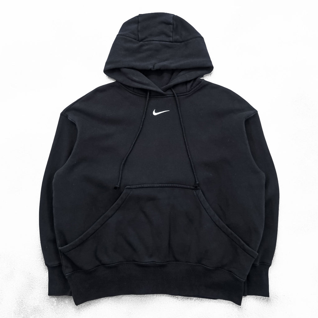 NIKE Oversized Cropped Hoodie FREE Black Phoenix Fleece PO Hoodie Center Swoosh Short Length Wide Silhouette DQ5860-010
