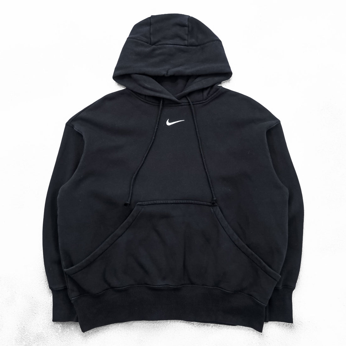 NIKE オーバーサイズ クロップド パーカー FREE ブラック 短丈 ワイド カンガルーポケット Phoenix Fleece PO Hoodie DQ5860-010