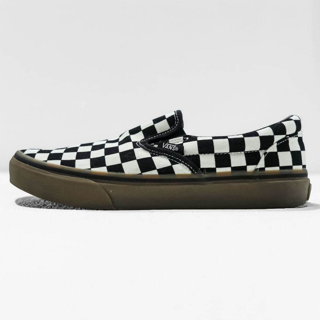VANS Checkerboard Slip-On Sneakers US8.5 Black, White Gum Sole V98CL