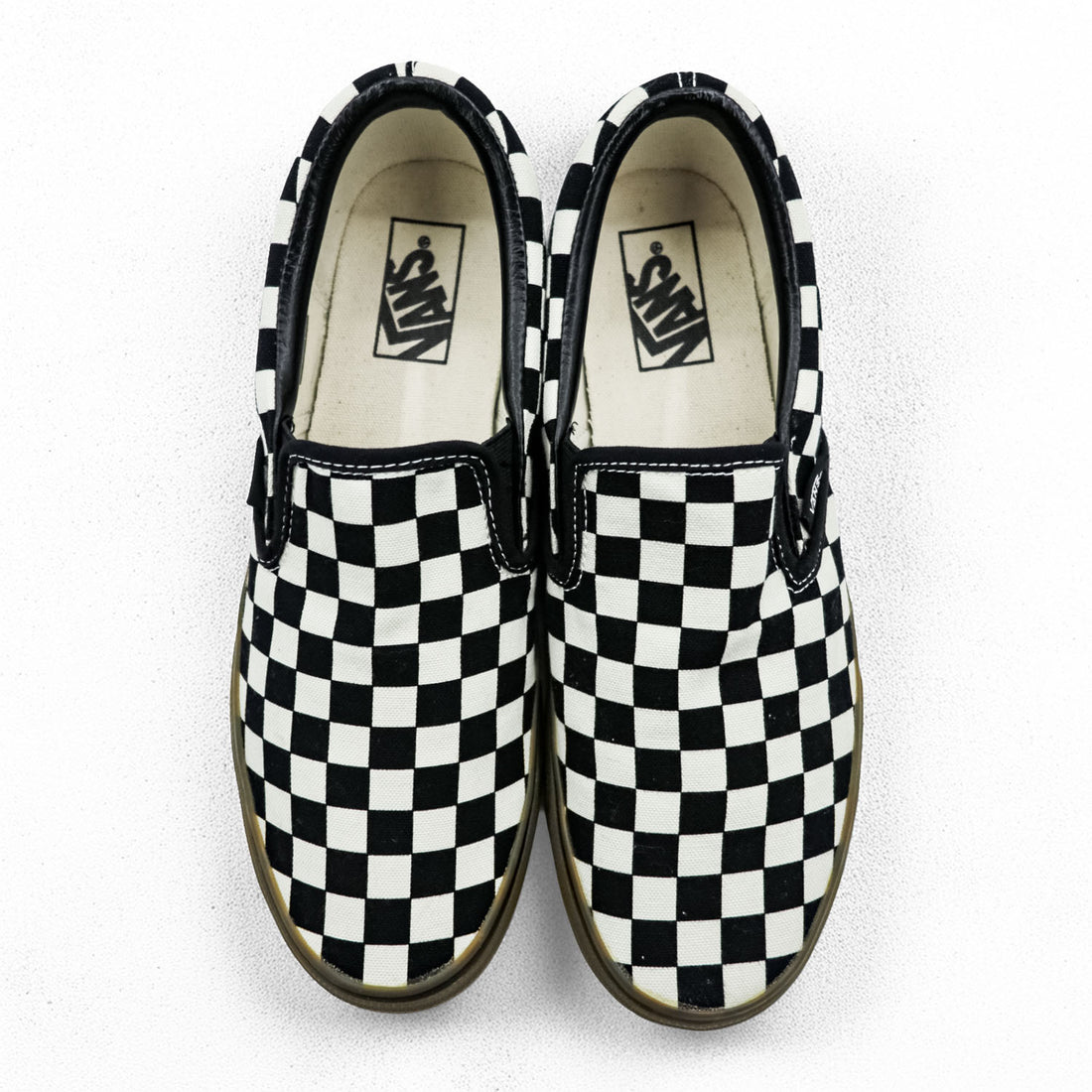 VANS Checkerboard Slip-On Sneakers US8.5 Black, White Gum Sole V98CL