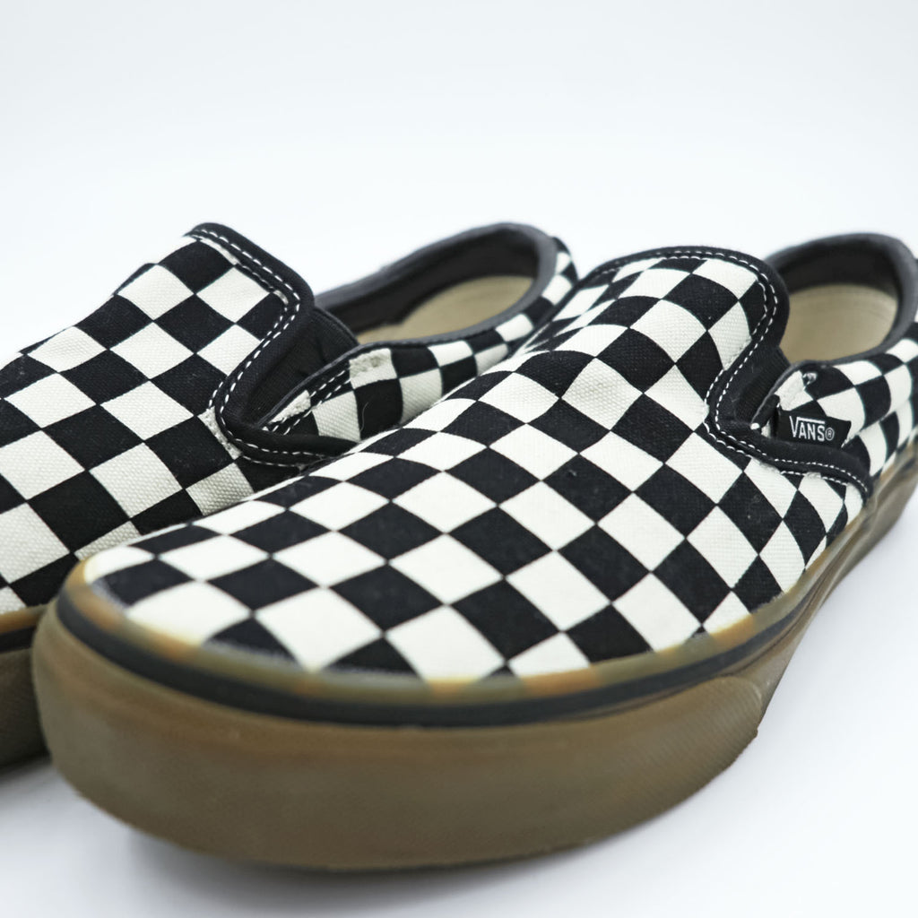 VANS Checkerboard Slip-On Sneakers US8.5 Black, White Gum Sole V98CL