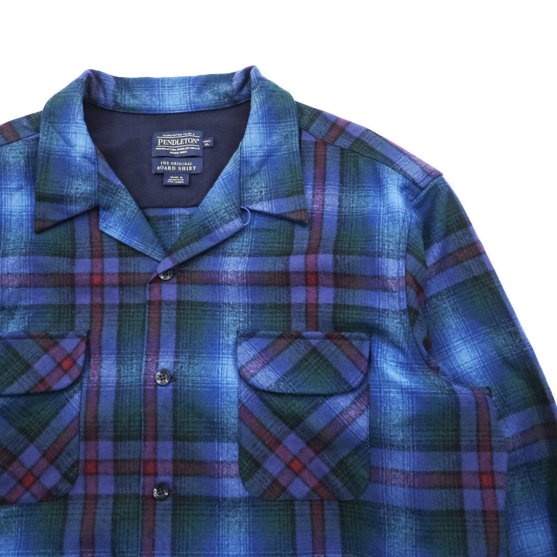 PENDLETON ボードシャツ The Original Board Shirt オープンカラー 長袖シャツ XL ウール チェック オンブレ ループカラー ボックス