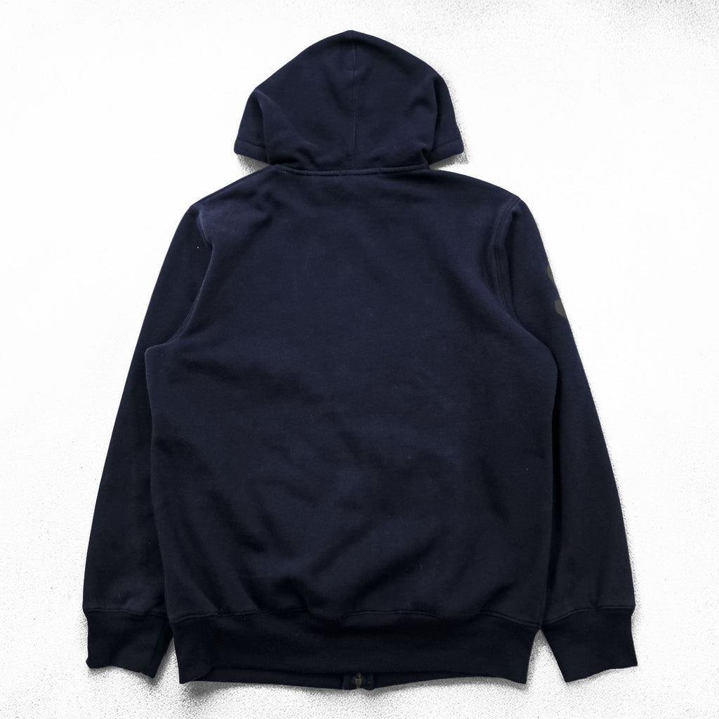 Polo Ralph Lauren 90s Vintage Big Pony Zip Up Hoodie Size XL Navy CUSTOM FIT