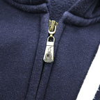 Polo Ralph Lauren 90s Vintage Big Pony Zip Up Hoodie Size XL Navy CUSTOM FIT