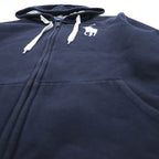 Polo Ralph Lauren 90s Vintage Big Pony Zip Up Hoodie Size XL Navy CUSTOM FIT