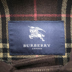 BURBERRY Duffel Coat, Size L, Brown, Melton Wool, Vintage, Checked Lining, Chin Strap