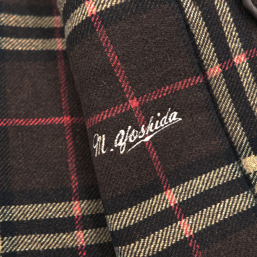 BURBERRY Duffel Coat, Size L, Brown, Melton Wool, Vintage, Checked Lining, Chin Strap