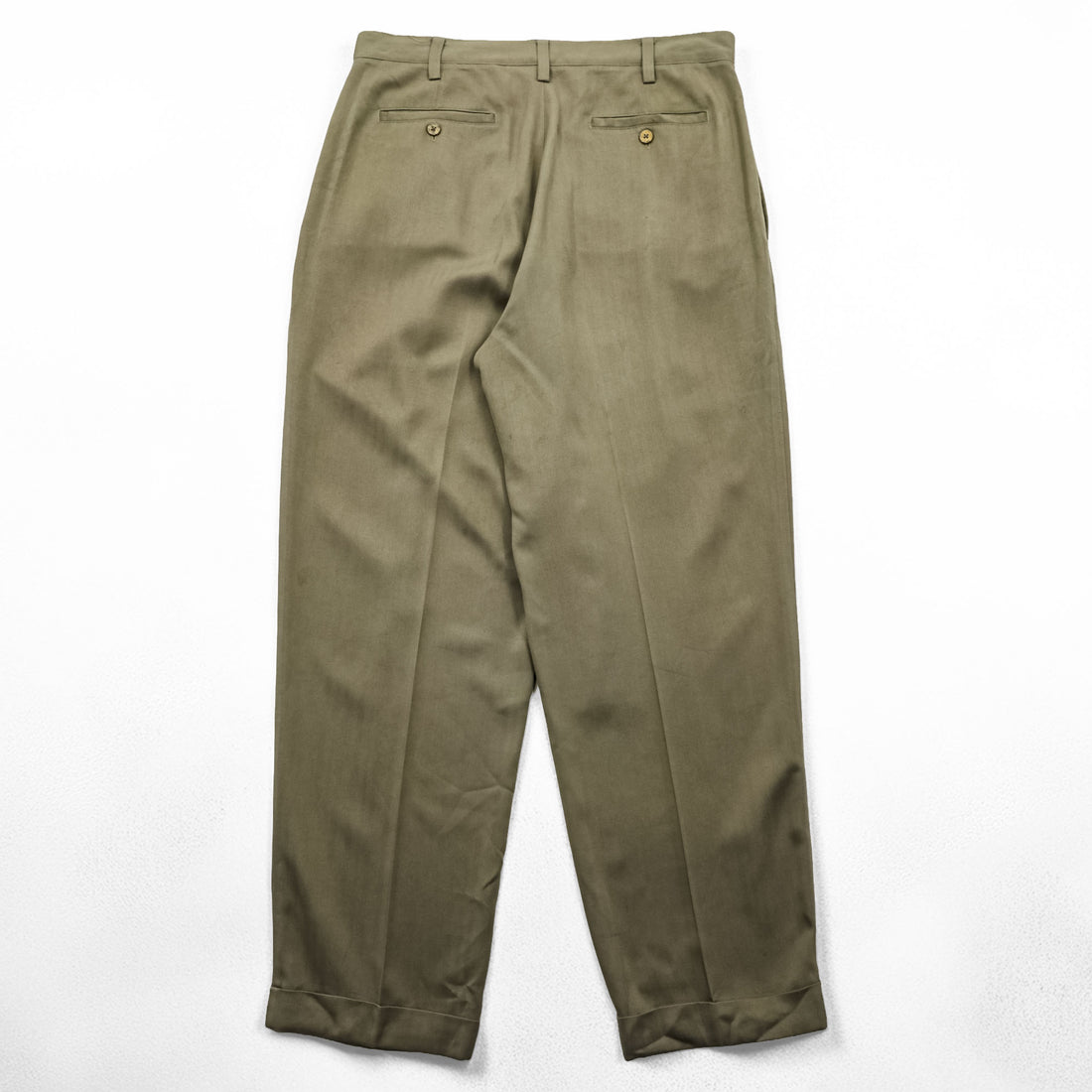 Tommy Bahama 90s Vintage Silk Slacks Pants, Size L, Beige Herringbone, 2-Tuck Pleats, Relaxed