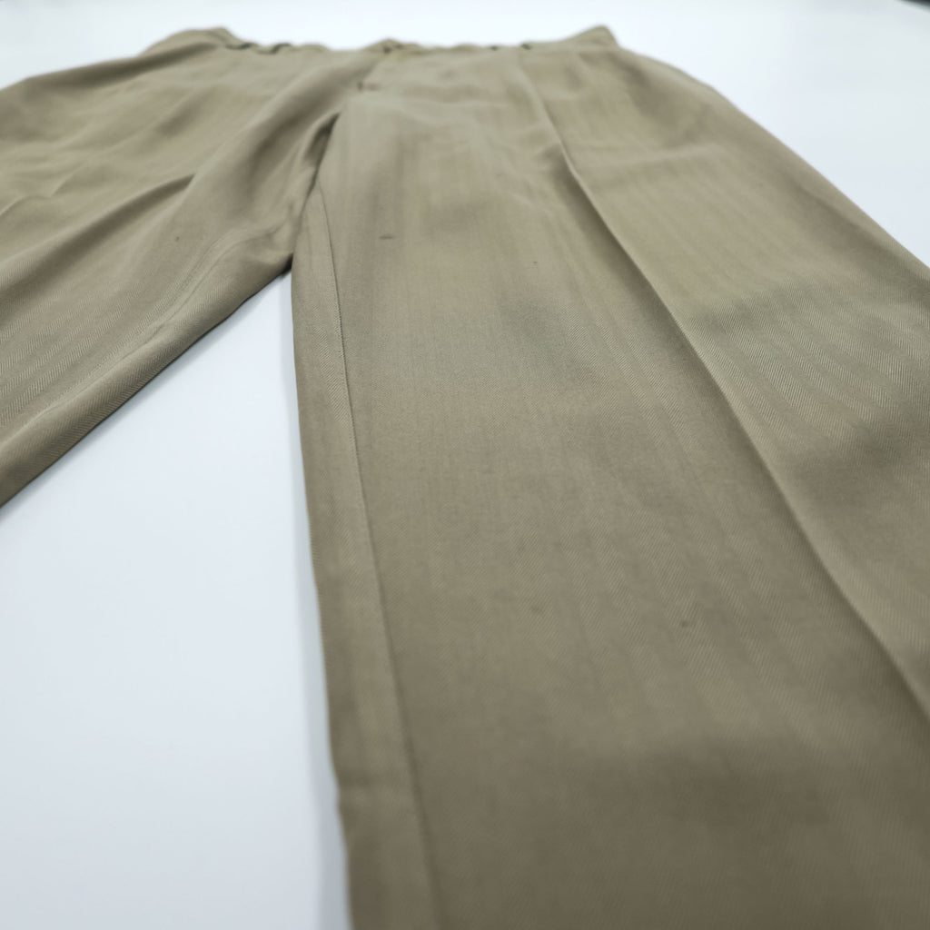 Tommy Bahama 90s Vintage Silk Slacks Pants, Size L, Beige Herringbone, 2-Tuck Pleats, Relaxed